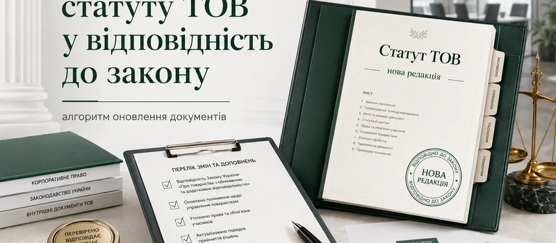 Приведення статуту ТОВ у відповідність до закону